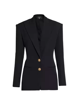 Shop Balmain Fitted Two-Button Jacket | Saks Fifth Avenue