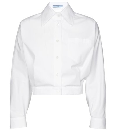 Prada - Cropped cotton shirt | Mytheresa