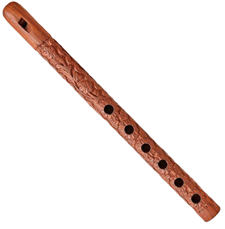 carved wooden flute