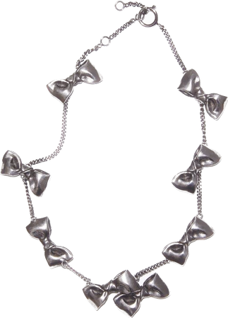 acne studios silver multi bow necklace