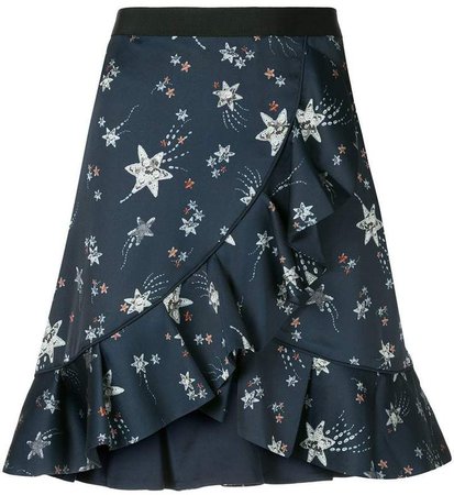 star print flounce skirt
