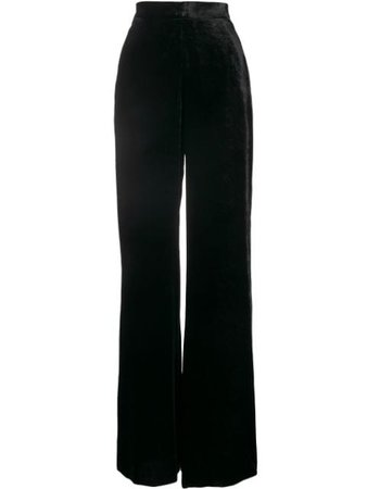 Shop black Etro velvet wide-leg trousers with Express Delivery - Farfetch