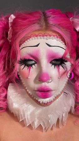 pink clown makeup