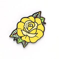 yellow rose pin