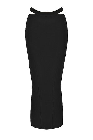 Clothing : Skirts : 'Martinez' Black Cutout Maxi Skirt
