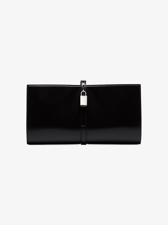Jil Sander Black Padlock Leather Clutch Bag | Browns