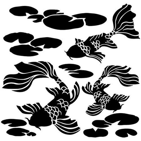 The Crafter's Workshop Koi Pond 6 x 6 Doodling Template