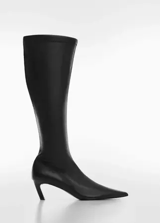 Leather boots with kitten heels - Women | Mango USA