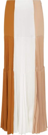 Color-Block Silk Skirt