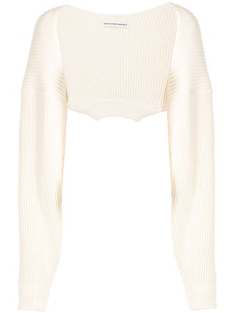 Shop Alexander Wang cropped crew neck shrug with Express Delivery - FARFETCH