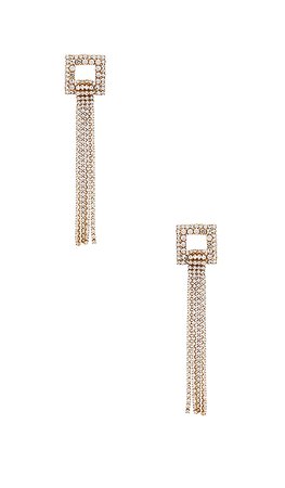 Ettika Square Tassel Earrings in Gold | REVOLVE