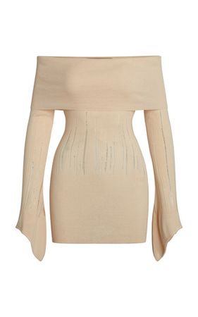 Deva Distressed Silk-Linen Off-The-Shoulder Mini Dress By Aya Muse | Moda Operandi