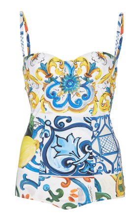 Fruits & Floral Sweetheart One-Piece Swimsuit by Dolce & Gabbana | Moda Operandi