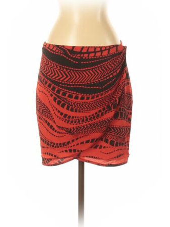 Bebe Women Orange Casual Skirt 4 | eBay
