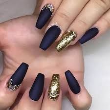 dark blue and gold nails - Google Search