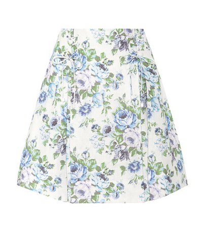 Floral linen skirt
