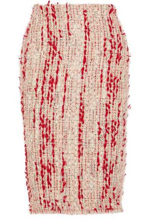 Alexander McQueen | Frayed tweed pencil skirt | NET-A-PORTER.COM