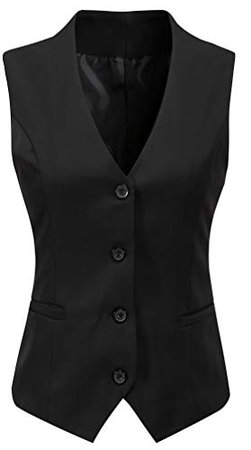 Foucome Womens V-Neck Suit Vest Two Button Formal Business Tuxedo Waistcoat Sleeveless Jacket Coat Top at Amazon Women's Coats Shop