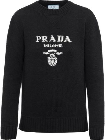 Prada intarsia-knit logo jumper