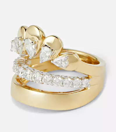 Yeprem - 18kt gold ring with diamonds | Mytheresa