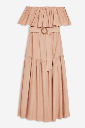 Ruffle Bardot Midi Dress | Topshop pink