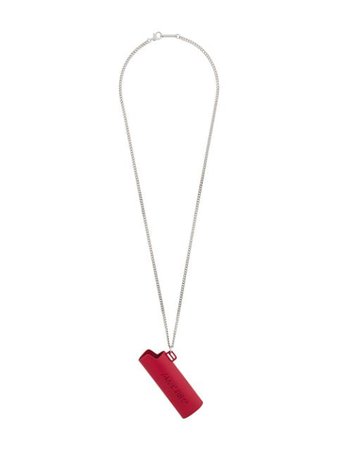 Ambush Logo Lighter Case Chain Necklace 12112095 Red | Farfetch