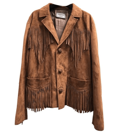 brown suede fringe jacket
