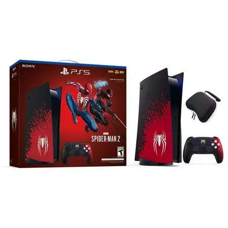 PlayStation 5 Disc Spider-Man 2 Limited Edition Bundle: SpiderMan 2 Console, Controller and Game, with Mytrix Controller Case - Black/Red, PS5 825GB Gaming Console - Walmart.com