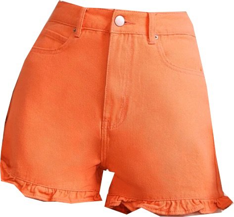 ruffle orange jean shorts