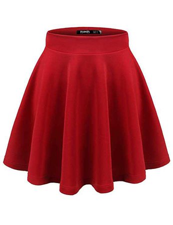 TWINTH Women's Basic Solid Versatile Stretchy Flared Casual Mini Skater Skirt at Amazon Women’s Clothing store: