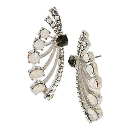 Betsey Johnson Stone Spray Earrings, Crystal, One Size: Clothing
