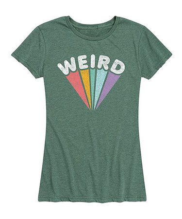 Instant Message Womens Heather Juniper Weird Rainbow Relaxed-Fit Tee - Women & Plus | Best Price and Reviews | Zulily