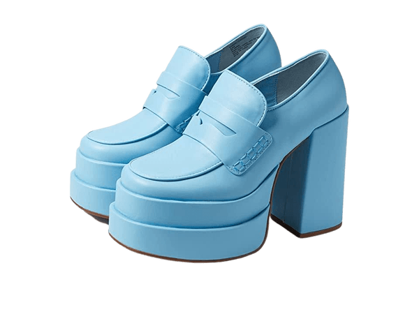 blue platform shoes