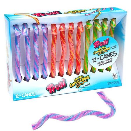 Trolli Sour Brite Curvy Candy Canes 12 Pack | USA Candy Factory