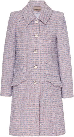 SOONIL Blue Multi Tweed Coat Size: 0