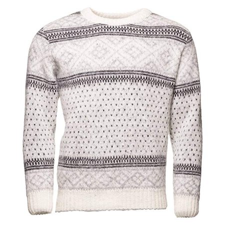 ICEWEAR PETUR Men's Crewneck Sweater Nordic Knit Design 100% Icelandic Wool Long Sleeve Winters Without Zip Sweater | White - XS at Amazon Men’s Clothing store: Pullover Sweaters