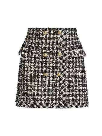 Shop Derek Lam 10 Crosby Sally Frayed Tweed Miniskirt | Saks Fifth Avenue
