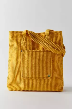Yellow Corduroy Tote Bag