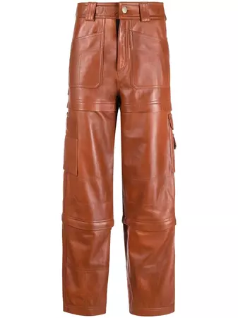 Manokhi straight-leg Leather Cargo Trousers