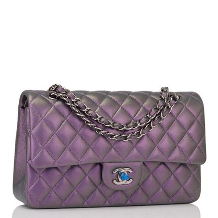 Chanel Flap Mermaid Quilted Medium Classic Doubl Iridescent Purple Lambskin Leather Shoulder Bag - Tradesy