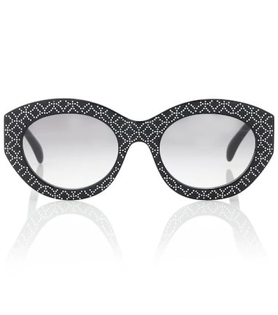 Embellished oval sunglasses