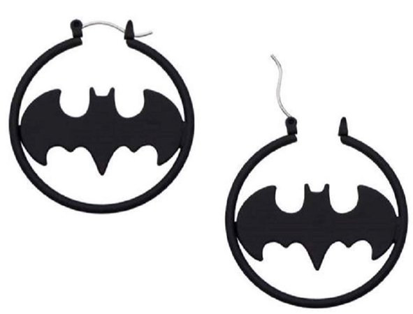 Batman hoop earrings