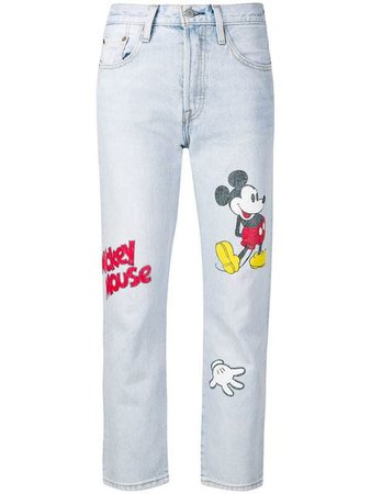 Levi's 501 Mickey Mouse crop jeans £128 - Shop Online SS19. Same Day Delivery in London