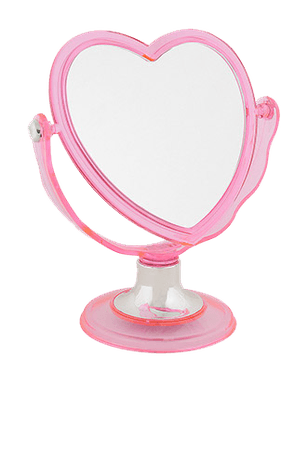 pink heart mirror
