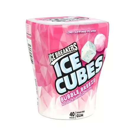 Ice Breakers Ice Cubes Bubble Breeze Sugar Free Chewing Gum, 3.24 oz, Bottle, 40 pieces - Walmart.com