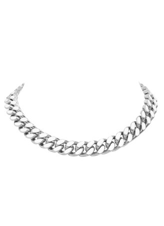 fallon jewelry armure enamel curb chain collar necklace in silver