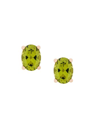Delfina Delettrez 18Kt Champagne Gold Dots Solitaire Peridot Stud Earrings DSPERIDOTPAIR Green | Farfetch