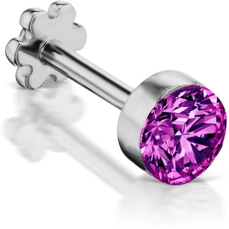 Invisible Set Purple Diamond Stud Earring