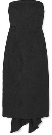 Harlow Bow-detailed Cloqué Dress - Black