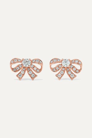 Rose gold Bow 18-karat rose gold diamond earrings | Anita Ko | NET-A-PORTER